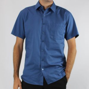 Gerase Short Sleeve Textured Shirt-8293GER-Dark Blue-Fron