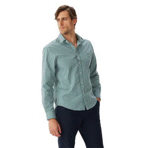 RM Williams Classic Green Check Long Sleeve Shirt-SH201PLS601-Blue-Green-Hero