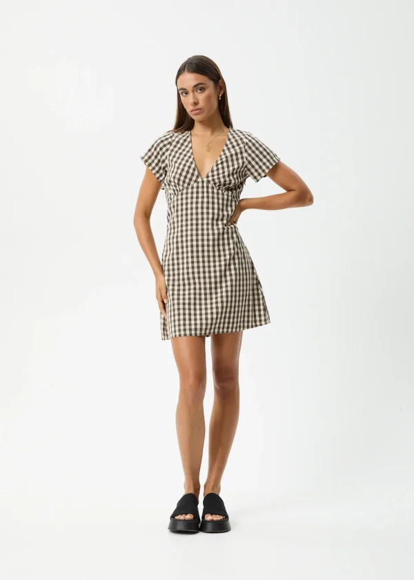 Afends Gambet Check Tea Dress-W244811-Front