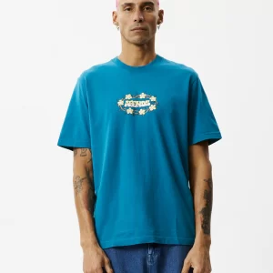 Afends Mens Bloom Retro Recycled T-Shirt-M231017-Azure-1