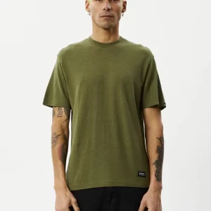 Afends Mens Classic Hemp Retro Fit T-Shirt-M220000-OLIVE GREEN-2