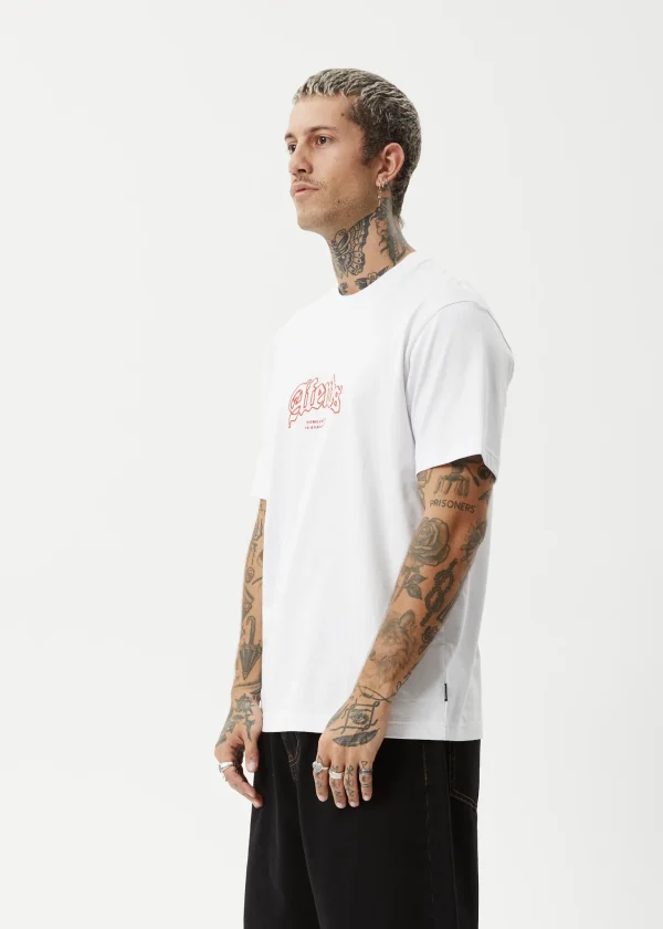 Afends Mens Home Retro Fit T-Shirt-M244001-White-Front-2