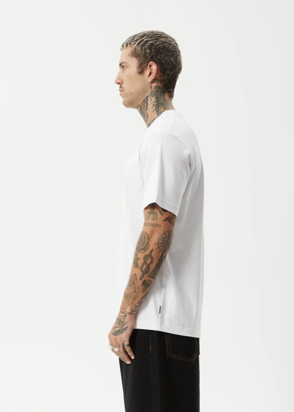 Afends Mens Home Retro Fit T-Shirt-M244001-White-Side