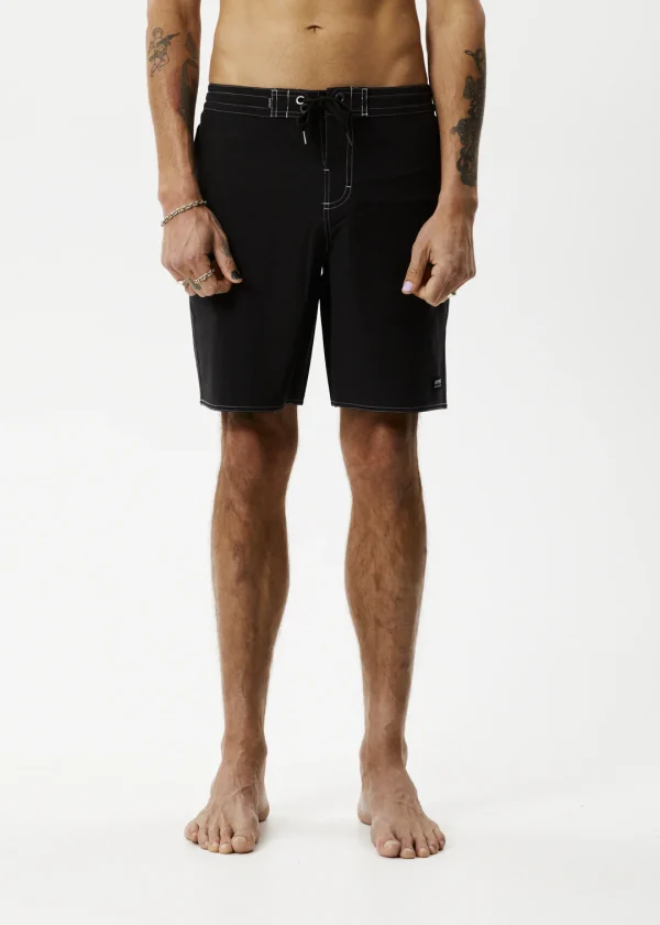 Afends Surf Related Fixed Waist Board Shorts-M230300-BLACK-FRONT