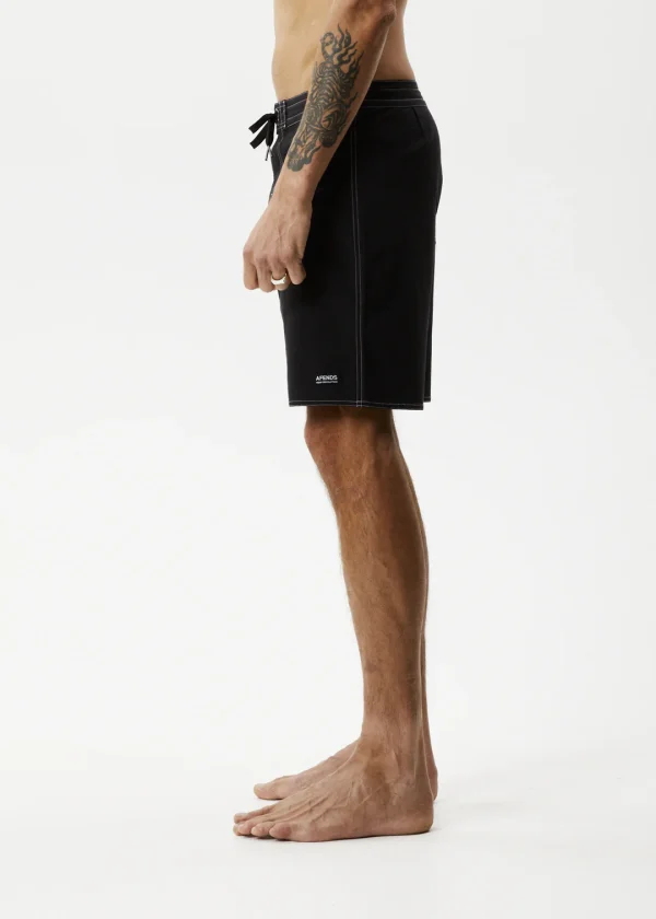 Afends Surf Related Fixed Waist Board Shorts-M230300-BLACK--SIDE-2