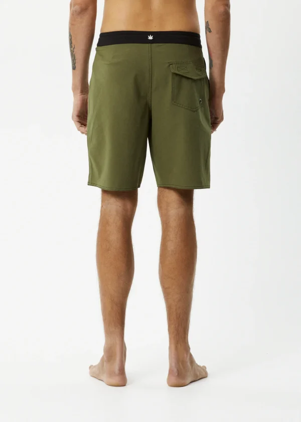 Afends Surf Related Fixed Waist Board Shorts-M230300-MILITARYGREEN-BACK