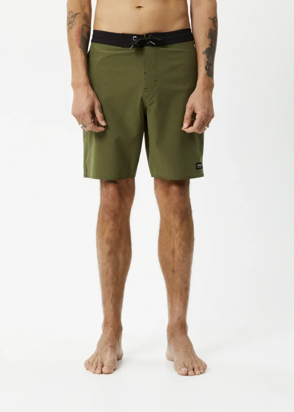 Afends Surf Related Fixed Waist Board Shorts-M230300-MILITARYGREEN-BACK