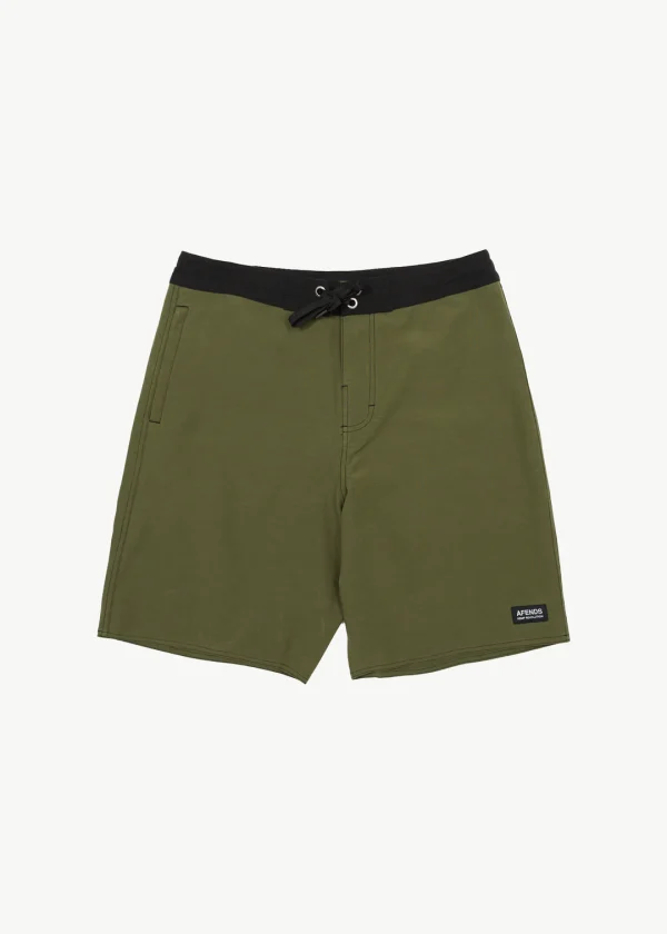 Afends Surf Related Fixed Waist Board Shorts-M230300-MILITARYGREEN-HERO