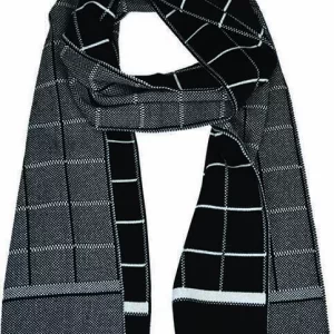 Avenel Of Melbourne Check Dress Scarf-21955-01-Black