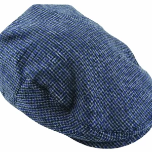 Avenel Of Melbourne Tweed Wool Blend Fine Check Cap-21178-Navy