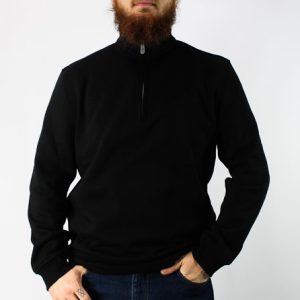 Back Bay Brushed Black 1/2 Zip Fleece-G960114-Front-Hero