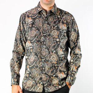 Berlin Paisley Print Long Sleeve Shirt-L359-1-Hero