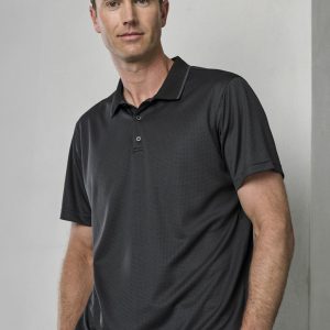 Biz Collection Men's Echo Short Sleeve Polo-P412MS-BlackGraphite-Hero