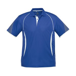 Biz Collection Men's Razor Short Sleeve Polo-Royal_White-Hero