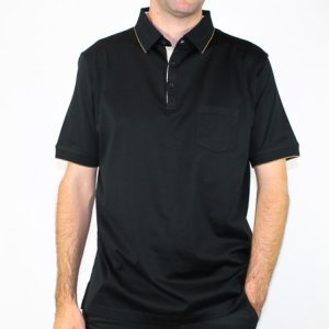 Bridgeport Black Mercerized Polo Shirt-B2434-1