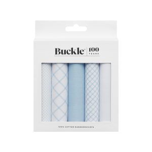 Buckle Assorted 5 Pack Boxed Handkerchiefs-HK5-01-Hero