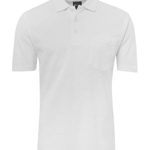 JB's Wear 210 Pocket Polo-210P-White-1