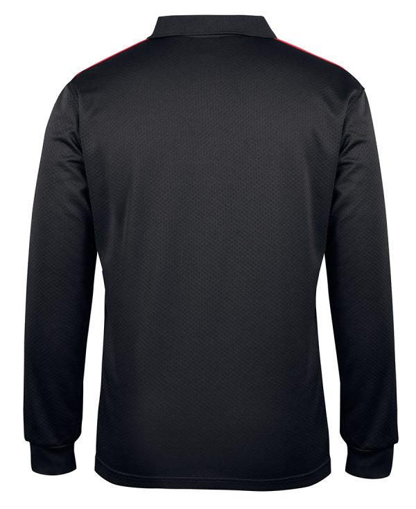 JB's Wear Podium Long Sleeve Cool Polo-7CLP-Black-Red-Grey-3