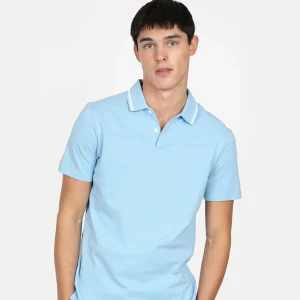 James Harper Short Sleeve Pique Plain Polo-JHK62-Blue-Hero