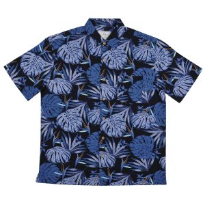 Kingston Grange Short Sleeve Bamboo Shirt - Midnight Palms-BFS MP-Hero