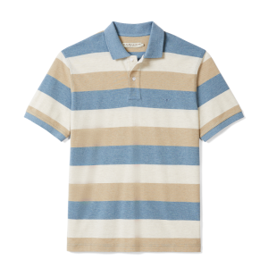 RM Williams Blue and Cream Rod Striped Polo-KP210QSMF01-Hero