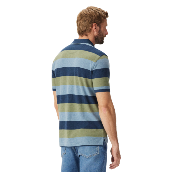 RM Williams Blue and Green Rod Striped Polo-KP210QS7001-1