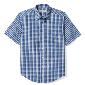 RM Williams Classic Blue Navy Check Short Sleeve Shirt-SH211PSDA02-1-Hero