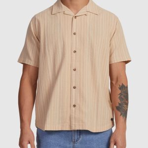 RVCA Beat Stripe Short Sleeve Shirt-UVYWT00129-CloseUp1