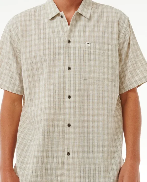 Rip Curl Classic Surf Check Short Sleeve Shirt-03UMSH-BONE-CLOSEUP