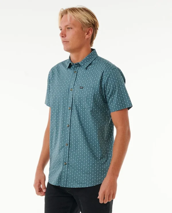 Rip Curl Micro Short Sleeve Shirt-03RMSH-TEAL-SIDE