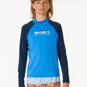 Rip Curl Shock UV Long Sleeve Boys Rash Vest (8-16 yrs)-123BRV-BubbleGum-Hero