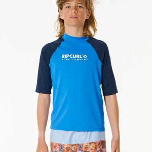 Rip Curl Shock UV Short Sleeve Boys Rash Vest (8-16 yrs)-124BRV-Hero