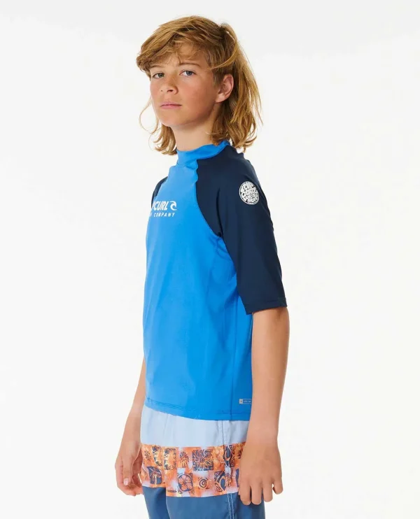 Rip Curl Shock UV Short Sleeve Boys Rash Vest (8-16 yrs)-124BRV-Side