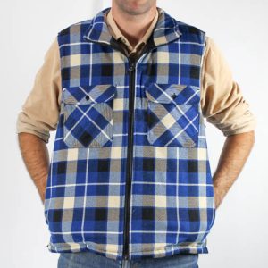 Ritemate Men's Quilted Flannelette Vest-RM123V-RoyalBlk-1