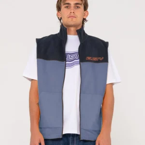 Rusty Tasty Ice Polar Fleece Vest-FTM1090-NavyBlue-1-Hero