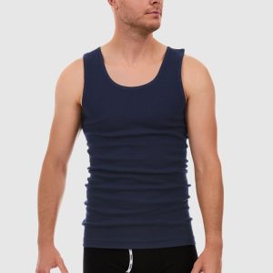 Tradie Singlet-MJ1082HC-Navy-Front