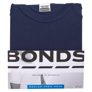 Bonds Raglan Crew Tee-Navy